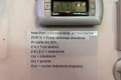 Sterownik z opisem nastaw świeżego powietrza ZEW procent